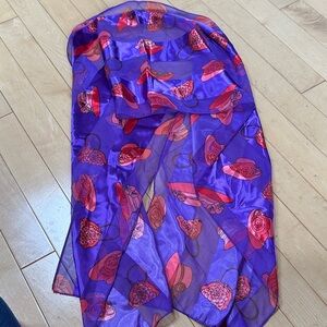 Purple and Red Floral Scarf